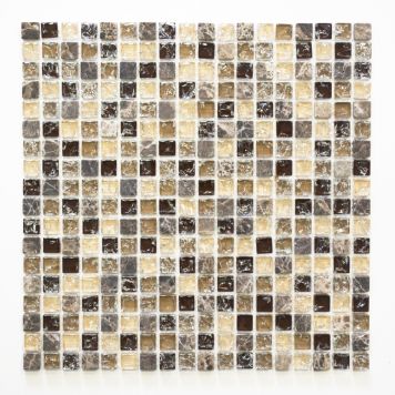 Mosaik sten & glas mix brun 30,5x30,5 CM