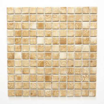 Mosaik Square Laceo beige keramik 30x30 cm