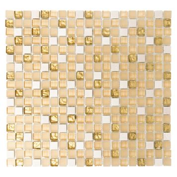 Mosaik krystal hvid/guld mix 32,2 x 30,5 cm