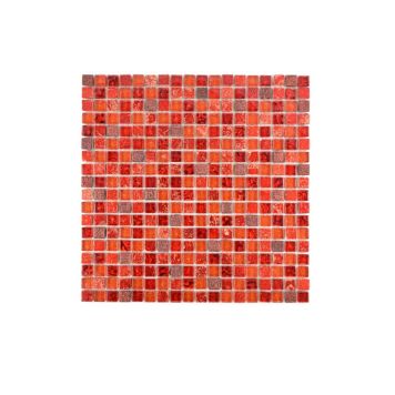 Mosaik Roman krystal/resin rød mix 30 x 30 cm