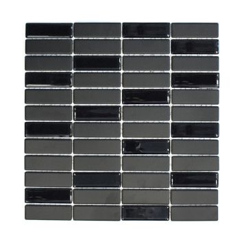 Mosaik antislip keramik og glas sort mix 28,6x29,5 cm