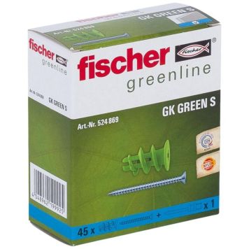 Fischer dybel GK Green S m/skrue 22 mm 45 stk