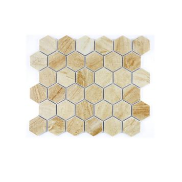 Mosaik Hexagon Travertin beige mat 32,5 x 28,1 cm
