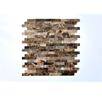 Mosaik selvklæbende sten mørkebrun 30,5 x 30,5 cm