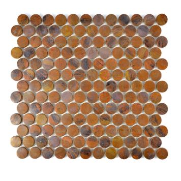 Mosaik Penny Round kobber 29,8 x 28,2 cm