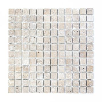 Mosaik Quadrat antik travertin beige 30,5x30,5 cm
