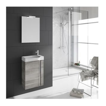 Riva Elegance badmøbel m. underskab/vask/spejl 45cm sølvgrå