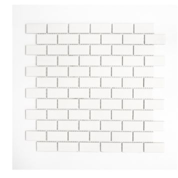 Mosaik Brick hvid blank 30x30 cm