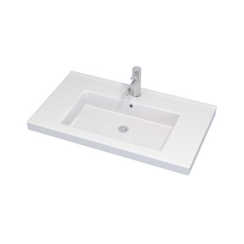 Camargue håndvask Svanholm Nordfjord blank hvid 81x46,5 cm
