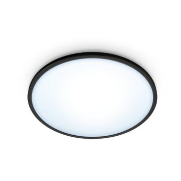 Wiz LED-loftlampe SuperSlim 16 W Ø29 cm sort