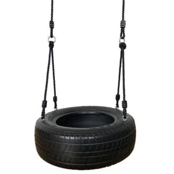 Nordic Play dækgynge med reb sort