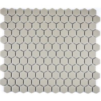 Mosaik Hexa uglas. porcelæn grå 26 x 30 cm