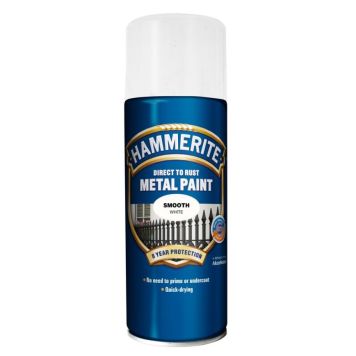Hammerite metalmaling glateffekt spray hvid 400 ml