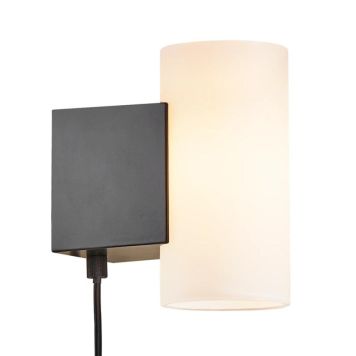 Nordlux LED-væglampe Mona sort/opal 3-trins dæmpbar H16 cm