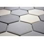 Mosaik Hexagon uglaseret porcelæn grå mix 32,5 x 28,1 cm