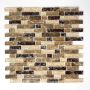 Mosaik Interlock sten & glasmix brun 29,8x30,5 cm