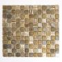 Mosaik Square sten & glas mix guld 30x32,5 CM