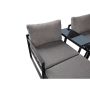 Sunfun loungesæt Thilde sort/grå aluminium 5 dele med hynder