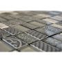 Mosaik krystal/sten m. mønster grå mix 30 x 30 cm