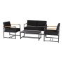 Sensum loungesæt Arendal aluminium sort m/sofa, lænestole og bord