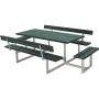 Plus bord-/bænkesæt Basic med 2 påbygninger og 2 ryglæn ReTex grøn 260x184 cm 