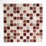 Mosaik selvklæbende glas & sten brun 30x30 CM