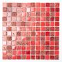 Mosaik Square sten og glas mix rød 30 x 32,5 cm