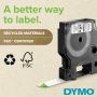 DYMO D1 Durable tape sort på orange 12 mm x 3m