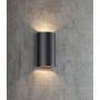 Nordlux LED-væglampe Rold sort buet 2x5 W