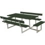 Plus bord-/bænkesæt Basic med 2 påbygninger og 2 ryglæn grøn 260x184 cm 