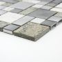 Mosaik Combination alu/sten sølv 30x30 cm