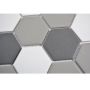 Mosaik Hexagon uglaseret porcelæn sort/hvid 32,5 x 28,1 cm