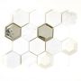 Mosaik Hexagon glas og marmor 3D hvid 26,5x30,5 cm