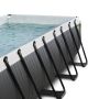 Exit pool firkantet Black Leather sort m/filterpumpe og stige 400x200x122 cm