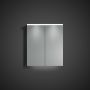 Camargue spejlskab hvid højglans lige 60x14x70 cm med LED-lys