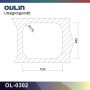 Oulin stålvask m/bagkant og strainer 550x498 mm