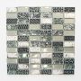 Mosaik krystal/sten m. mønster grå mix 30 x 30 cm