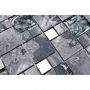 Mosaik Combi stål glas & sten grå mix 30x30 CM