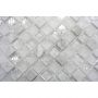 Mosaik Square sten & glas mix hvid 30x30 cm