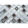 Mosaik krystal/stål mix hvid 30,0 x 30,0 cm