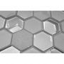 Mosaik Hexagon glas/marmor 3D hvid mix 26 x 30 cm