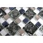 Mosaik glas sort/hvid 33,8x33,8 CM
