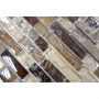 Mosaik Interlock sten & glasmix brun 29,8x30,5 cm