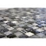 Mosaik Quadrat glas og natursten grå mix 30,5x30,5cm
