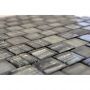 Mosaik Quadrat sort mix klar og frostet 28,6x31,8x0,8 cm