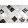 Mosaik selvklæbende glas & stål hvid mix 30x30 CM