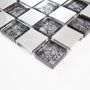 Mosaik mix aluminium i sort og sølv 32,7x30,2cm