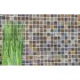 Mosaik Square sten & glas mix guld 30x32,5 CM