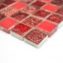 Mosaik Square sten og glas mix rød 30 x 32,5 cm