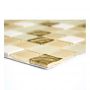 Mosaik selvklæbende glas & sten guld beige & hvid 30x30 CM